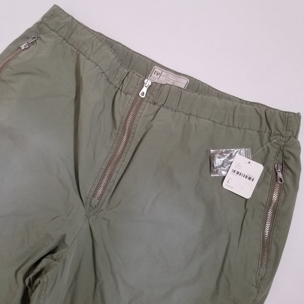 Free People NWT Army Green Crop Pants - Picture 3 of 8